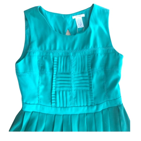 Esley Emerald Kelly Green Chiffon Pleated Folded Detail Cocktail Dress Small - Picture 4 of 5